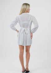 Enchanting Embroidered Schiffli Mini Dress for Women